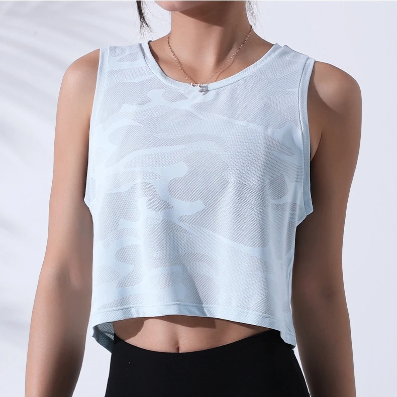 

Summer workout tops female gym apparel fitness clothing yoga camo printed tank tops for women, 4 colors