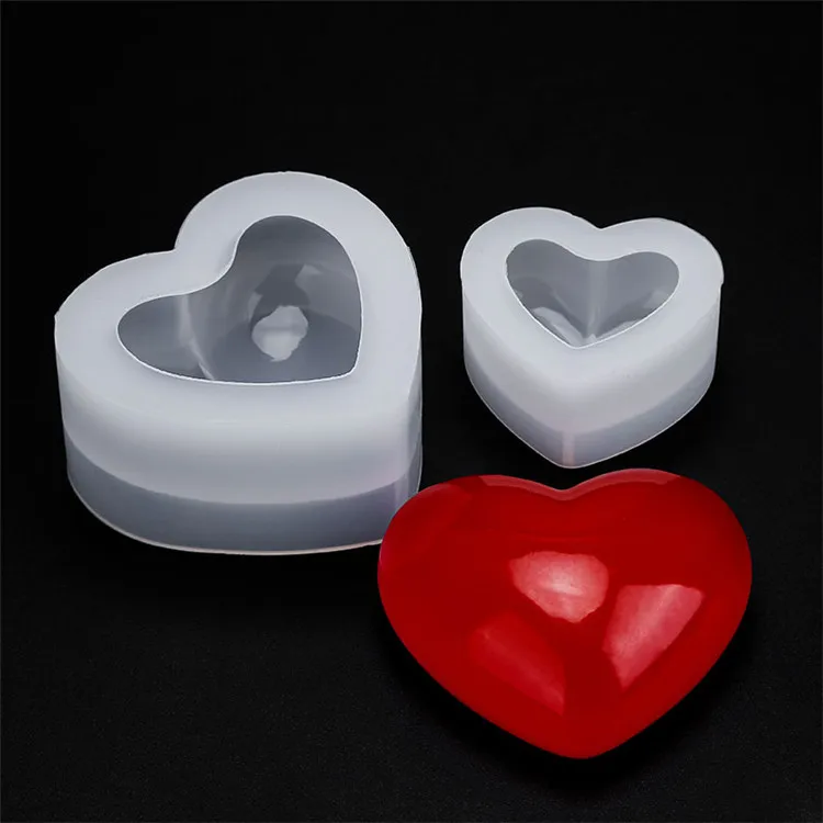 

Y3322 Diy epoxy resin 3D heart silicone molds, White