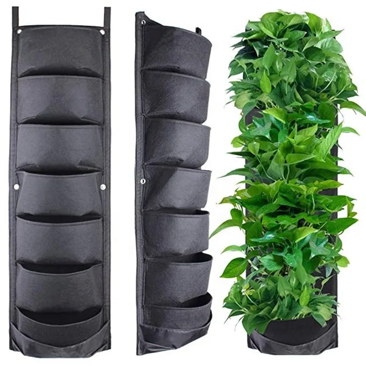 

Felt Fabric Hanging Planter Vertical Garden Grow Bags, Customized color