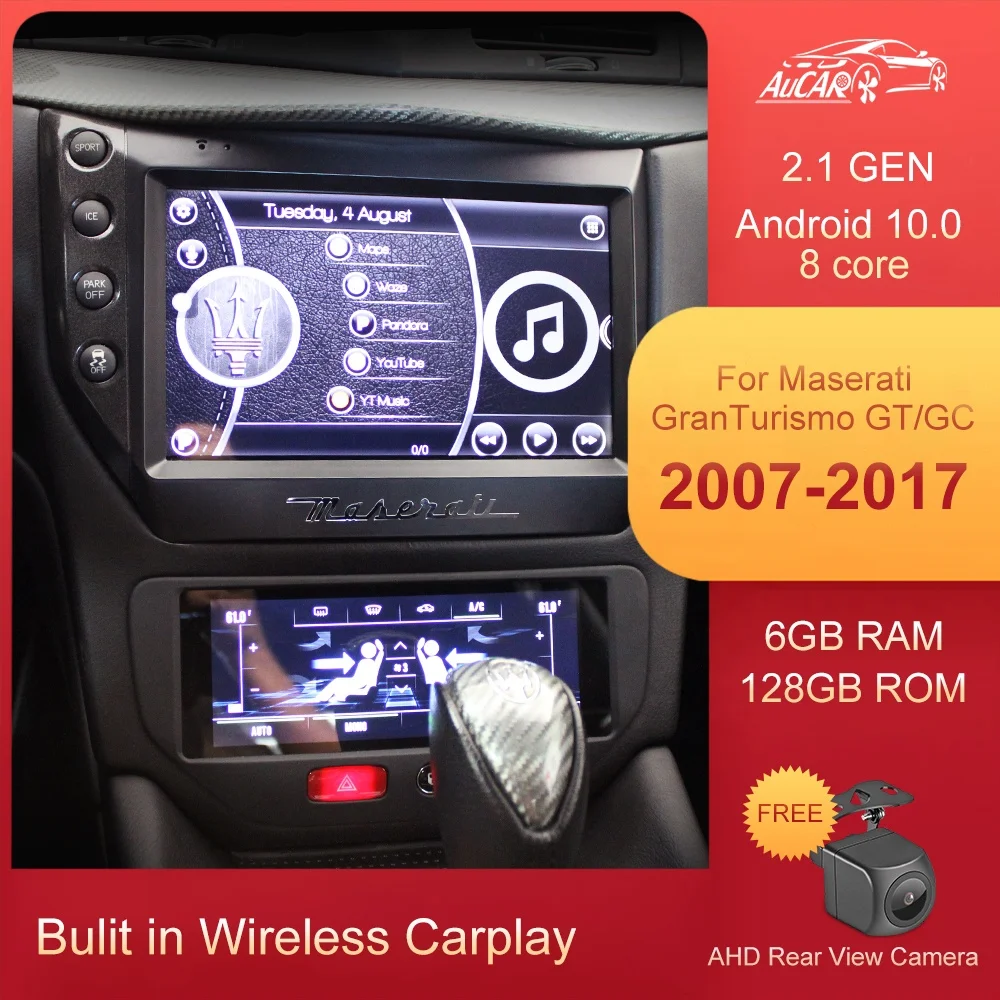 

AuCAR Android 10.0 Gen 2.1 car multimedia Stereo dvd player car video for Maserati GT/GC Granturismo 2007 - 2017