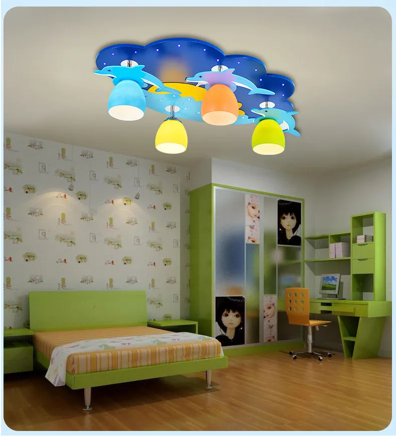 Hot Selling Creative Kids Room Ceiling Lamp Children Bedroom Dolphin Led Ceiling Light 40 watt