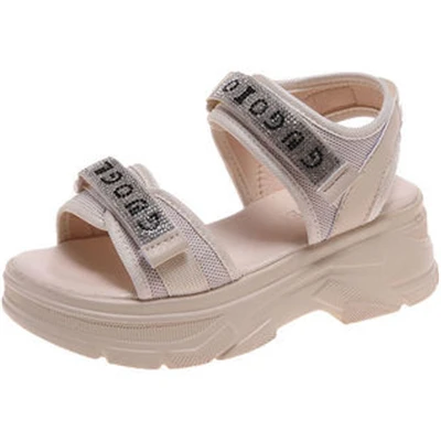 

2021 New Women's PU Leather Sandals Summer Flat-soled Students Non-slip All-match Women's Shoes Thick-soled Casual Beach Shoes