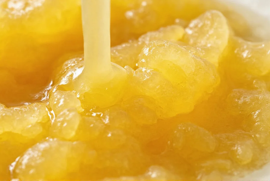 Close-up of fresh organic ginger root being juiced with visible fibrous texture and golden liquid