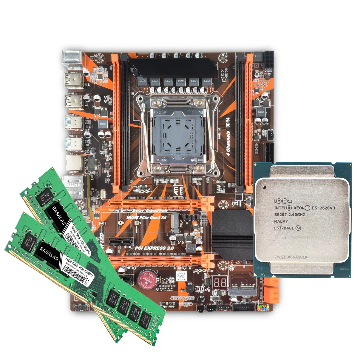 

X99 motherboard memory CPU kit combination E5 2620 V3 CPU DDR4 RAM 16GB Motherboard kit