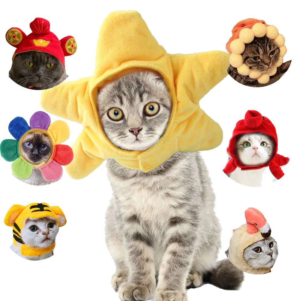 

Pet cute dog headgear Teddy dress up sun flower pet headgear wig cat headgear hat for fanny, Like picture