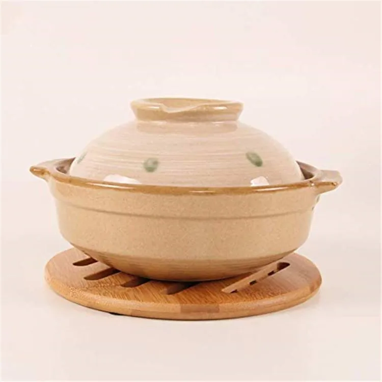 
Solid Bamboo Wood Mat Trivets with Non-Slip Pads for Hot Dishes/Pot/Bowl/Teapot 