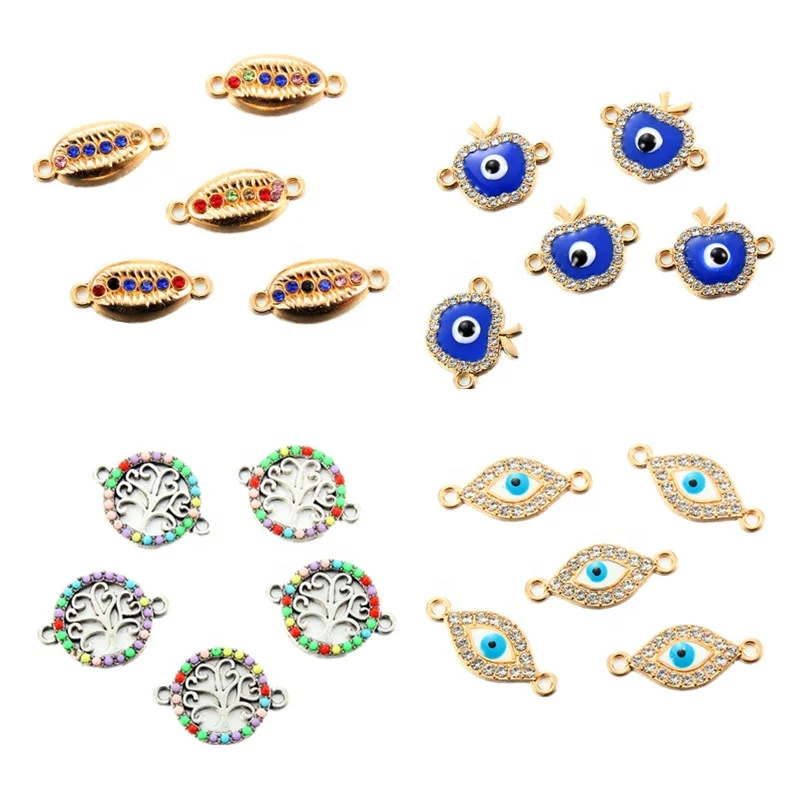 

Fashion shell connector Crystal Tree Of Life charm Eye evil connector for Making Bracelet Handmade DIY Jewelry Accessories, Picture