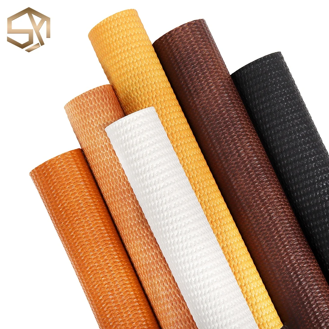 

30cmx132cm Braided Faux Leather Roll Weaving Embossed Pvc Synthetic Leather Fabric For Handbags Belt Shoes Bags