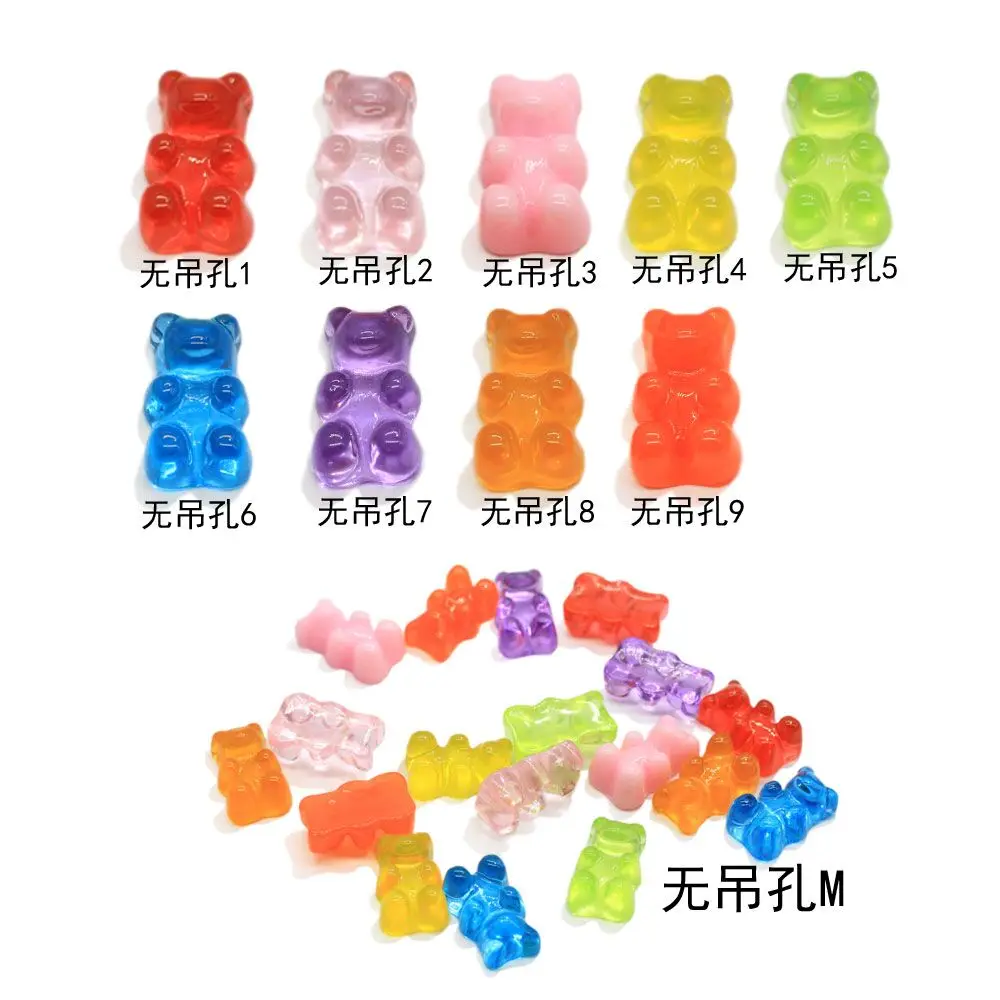 

Colorful Resin Gummy Bear Pendant Charms For Kids Girl Cartoon Jewelry Findings DIY