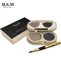 

2 Color Eyebrow Powder Makeup Palette Natural Brown Eye Brow Enhancers 3D Eye Brows Shadow Cake Beauty Kit with Brush