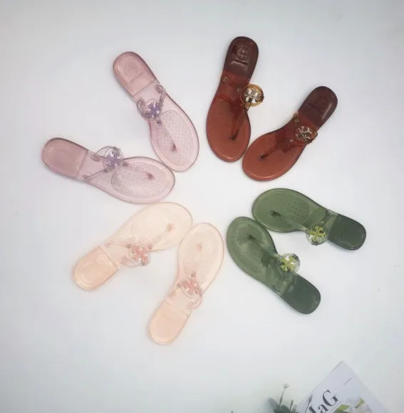 

Clear famous designer luxury name sandals for women jelly shoes