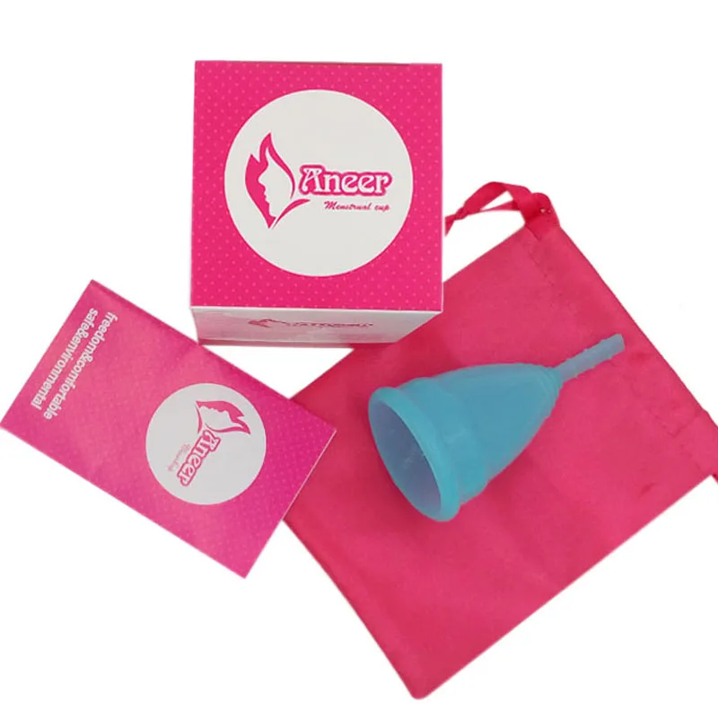 

S/L Size and 100% Medical Grade Silicone Material menstrual cup hygiene Aneer cup, Purple and pink
