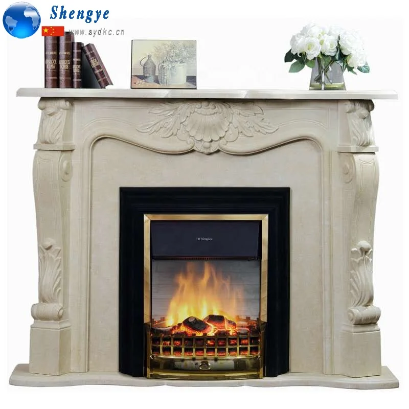 
Factory direct white marble electric fireplace 