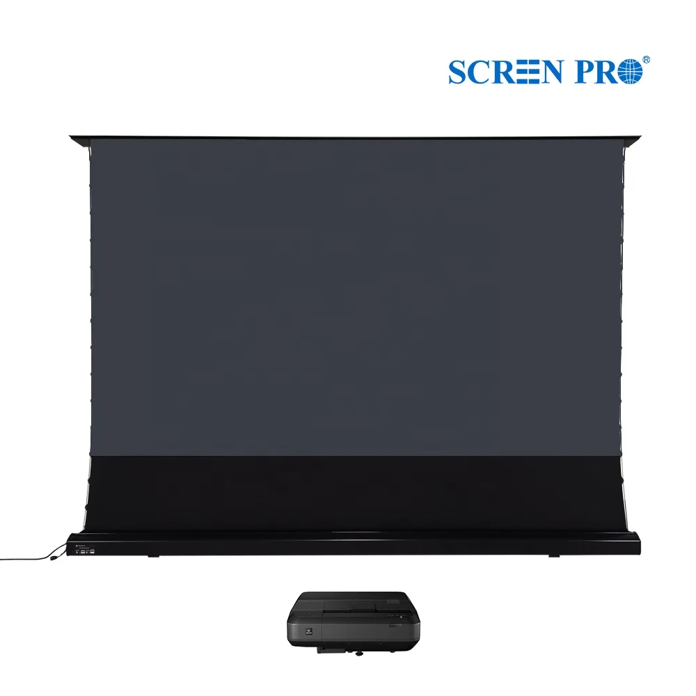 

SCREENPRO 100inch 110inch 120inch IR remote control motorized floor rising self-rising alr projection screen