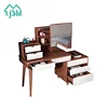 Northern europe style wooden dressing table mirrored with 3 drawers