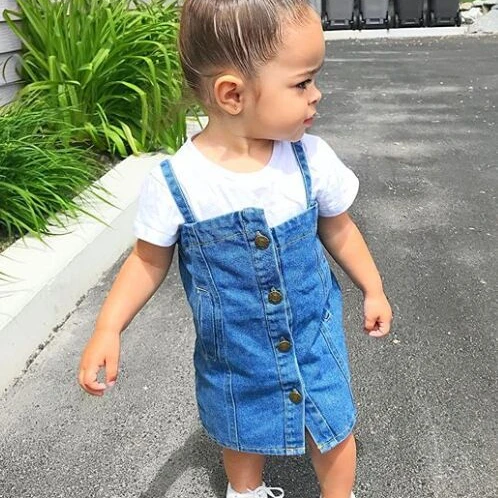 

2021 hot sale Girl Dresses Long Sleeve Cute Children Clothing Kids Girls Dress Denim Clothes, As picture