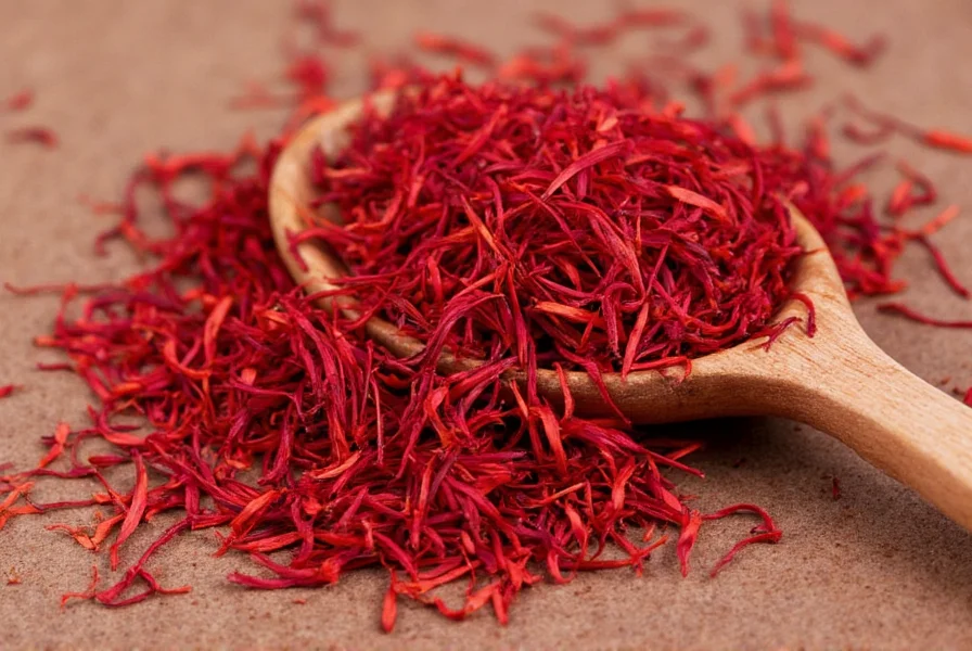 Traditional saffron preparation methods showing threads in mortar and pestle