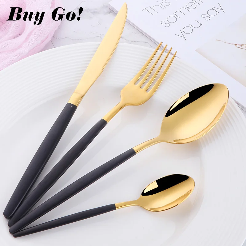 

Custom Logo Silverware Set Home Restaurant Wedding Gift Spoon Fork and Knife Stainless Steel Dinning Cutlery Set, Silver,gold,rose gold,black,purple,blue,rainbow,gold white,gold black