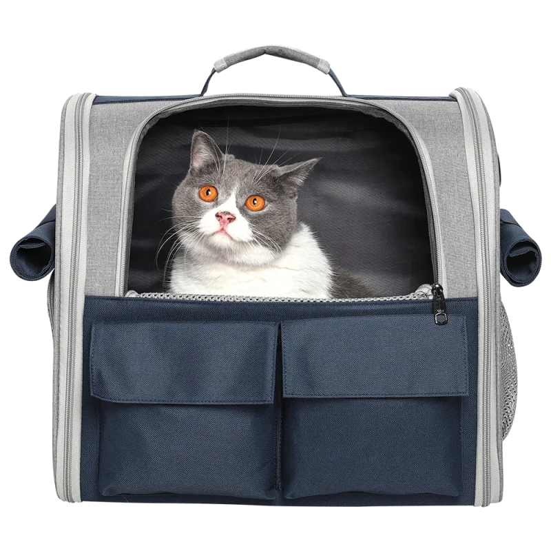 

Cat Animals Pet Backpack Wholesale Waterproof Carrier Bag Polyester Travel Dog Backpack Custom Breathable, Purple,blue