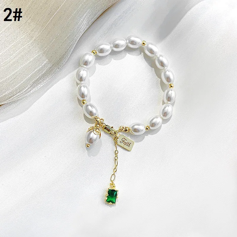 

Wholesale Freshwater Pearl Natural Crystal Charm Jewelry Bracelet