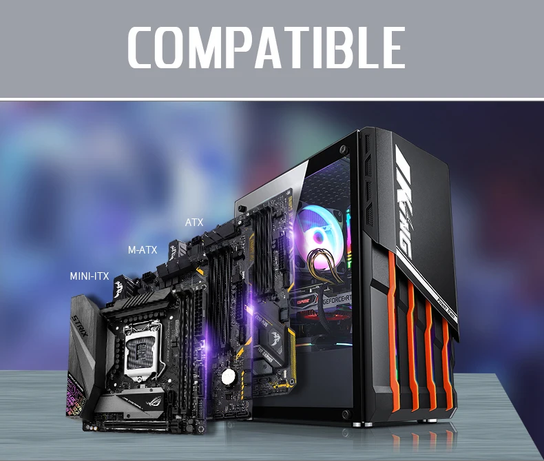 Power Train Computer Case Gaming 4mm Tempered Glass Pc Case Buy