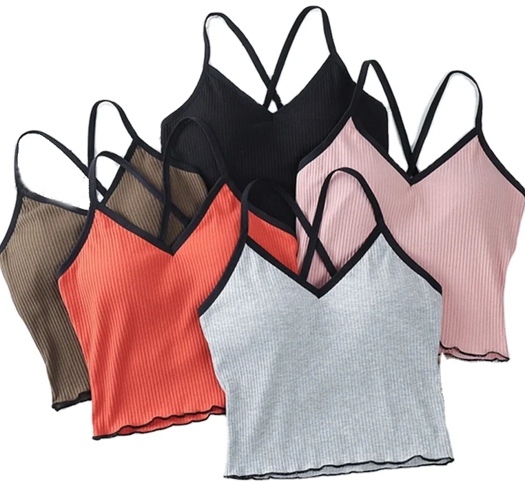 

2021 New Soft Solid Color Women's T-shirt Singlet Sexy Sleeveless Backless Crop Top Women's Collarless Vest