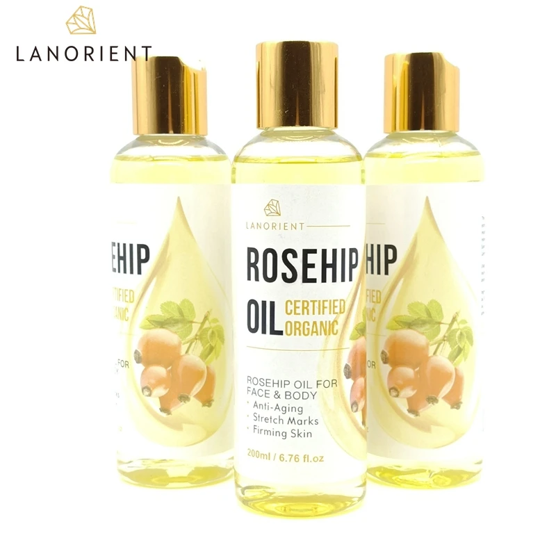 

LANORIENT  oem private label natural organic seed Moisturizing Whitening Brighten face body rosehip oil for face