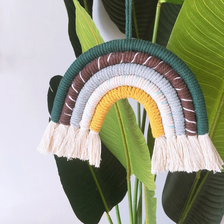

5 layers Nordic Handmade Rainbow Hanging Decoration Rainbow Wall Hanging Decor Scandinavian Kids Room Decoration Accessories