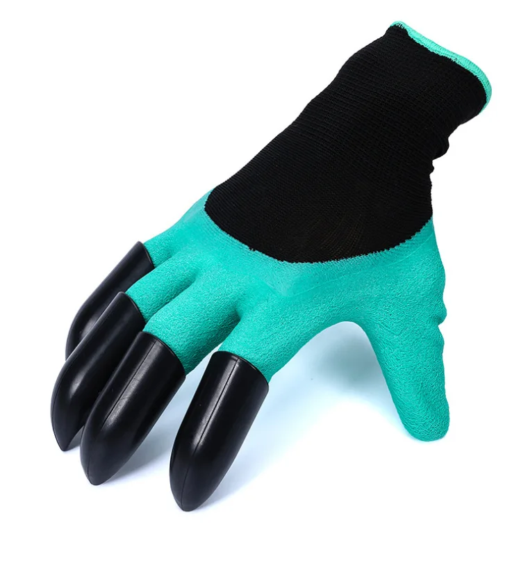 Durable Latex Gardening Gloves with ABS Plastic Claws Waterproof for Digging Planting
