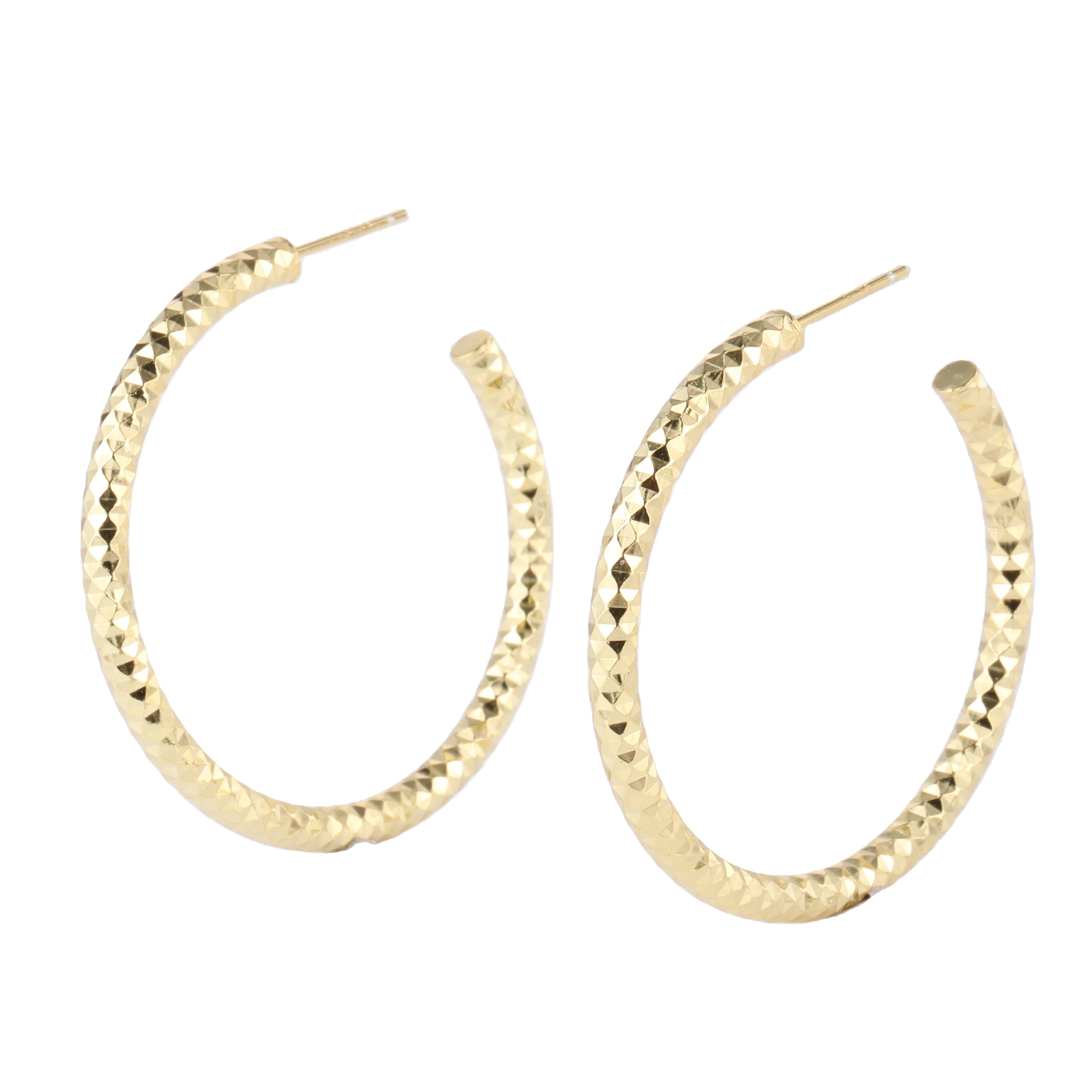 

Fashion Big Bling Hoop Earrings Silver 925 Gold Plated Hoop Earrings Women