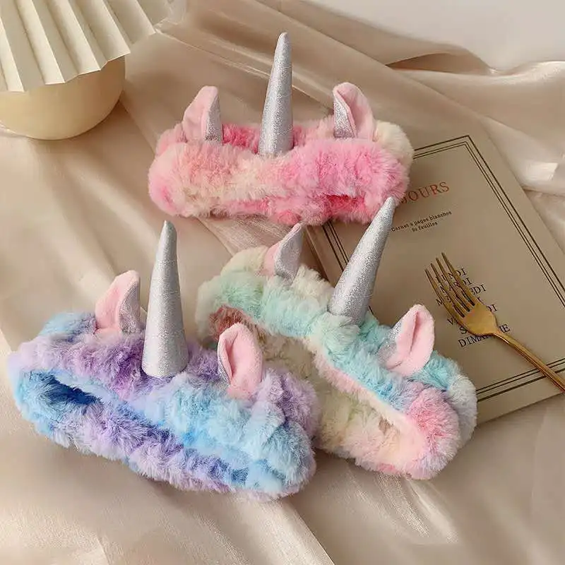 

Colorful unicorn face wash headband cute hair band head microfiber headband towel hair accessories