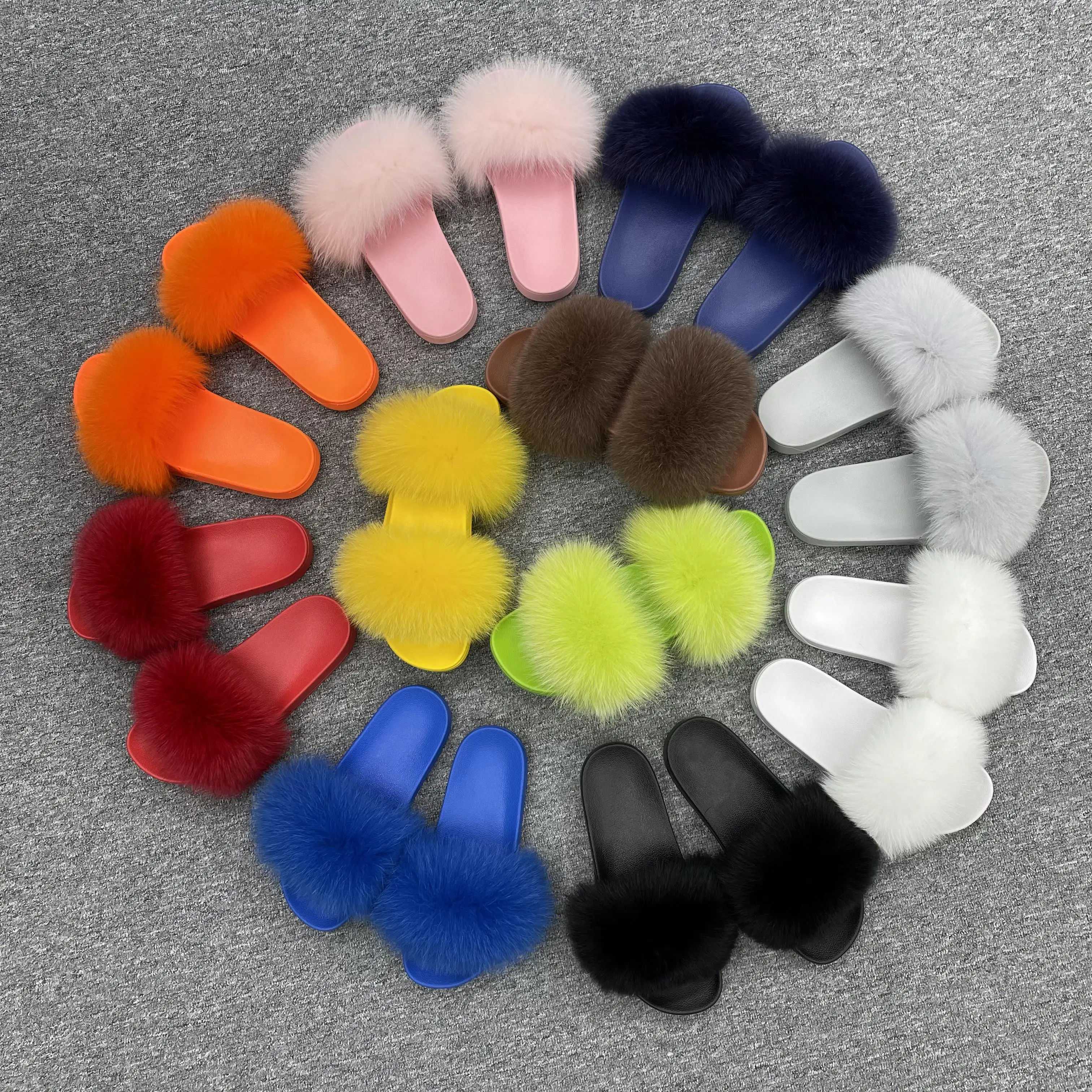 

Fashion Color Sole Design Women Fur House Slippers For Women Fur Slipper, Customized color