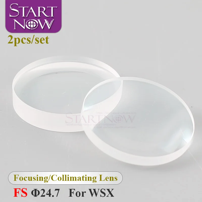 

Startnow 2Pcs/Set Focusing Lens D24.7-30mm Fused Silica Laser Focus Collimating Lens For 4KW WSX Fiber Laser Engraving Machines