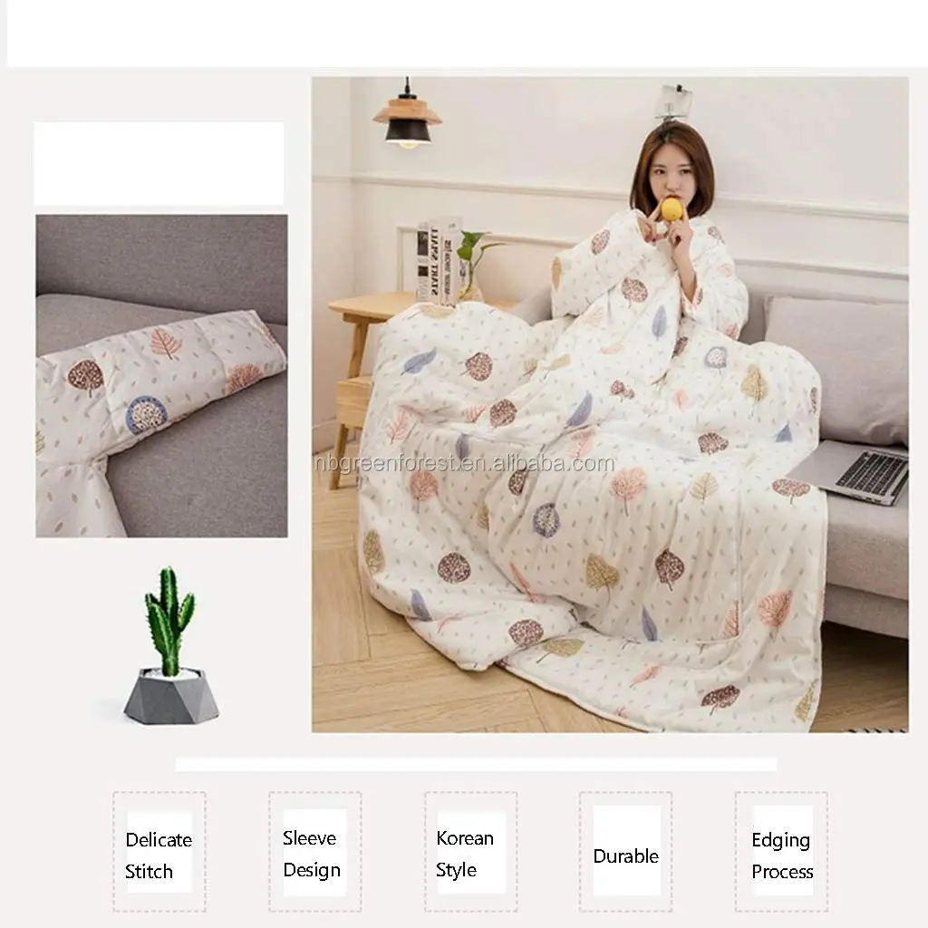 KaloryWee 2019 Sale Winter Lazy Quilt with Sleeves Quilt Winter Warm Thickened Washed Quilt Blanket
