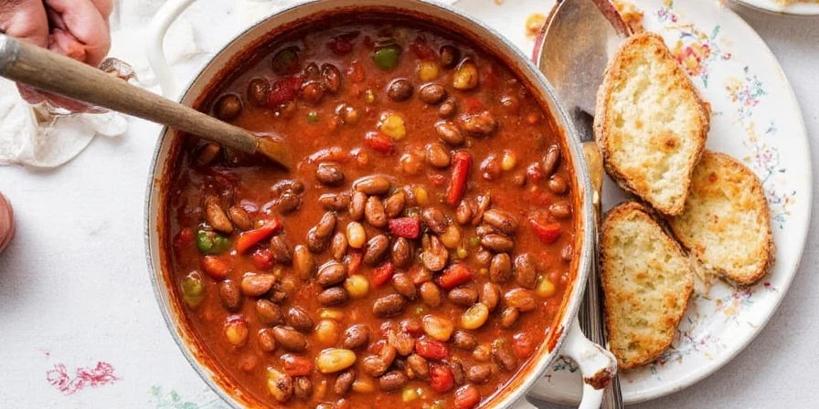 Step-by-step images of chili preparation