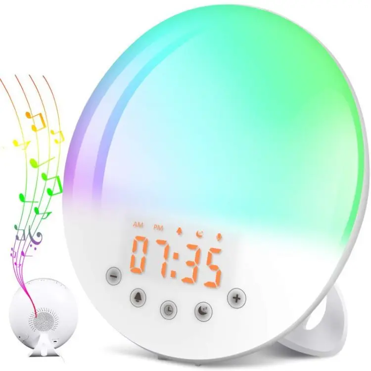 

Amazon Sunrise Wake Up Light Alarm Digital Alarm Clock Wake Up Light Alarm Clock With FM Radio, 7 colors ,30 level brightness
