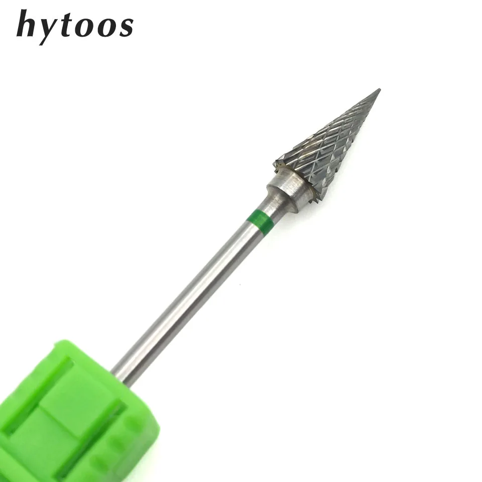 

HYTOOS Cone Tungsten Carbide Nail Drill Bits 3/32" Rotary Burr Manicure Bits For Nail Drill Manicure Pedicure Tools