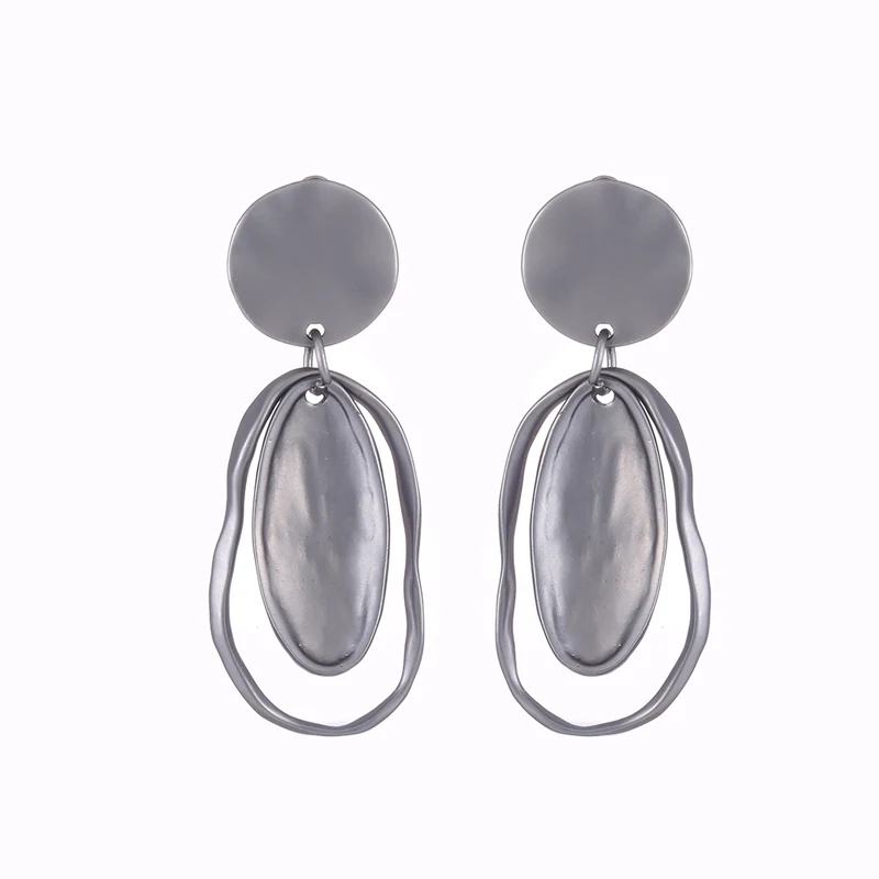 

Women Geometric Round Dangle Hollow Circle Stud Earrings, Gold/silver