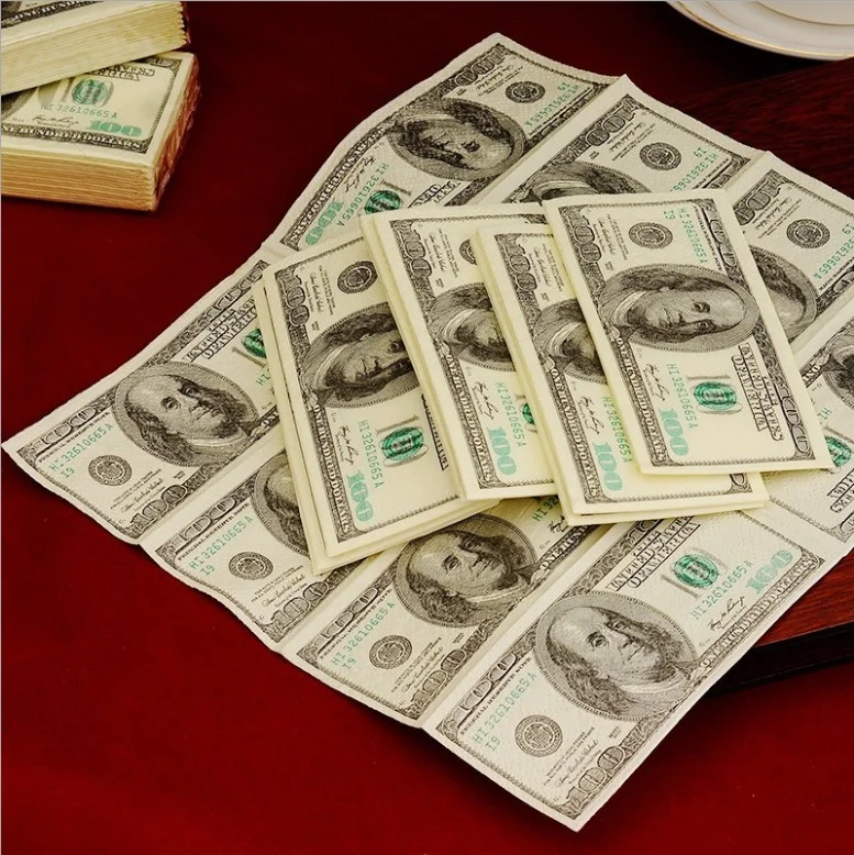 

funny dollar dinner paper for hotel ,dollar money paper napkin