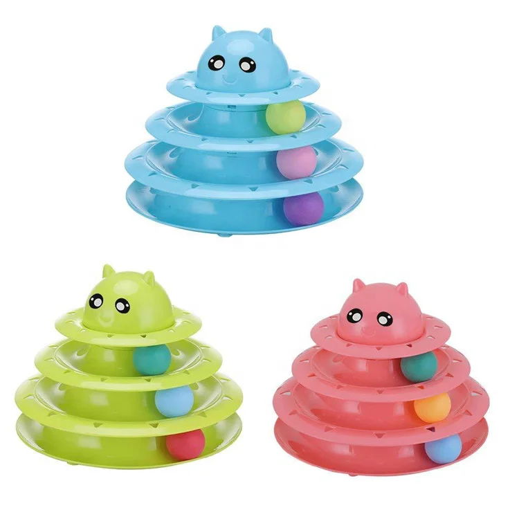 

Wholesale Custom Logo Interactive Plastic Pet Cat Disk Scratcher Toy Ball Toy, Blue/pink/green