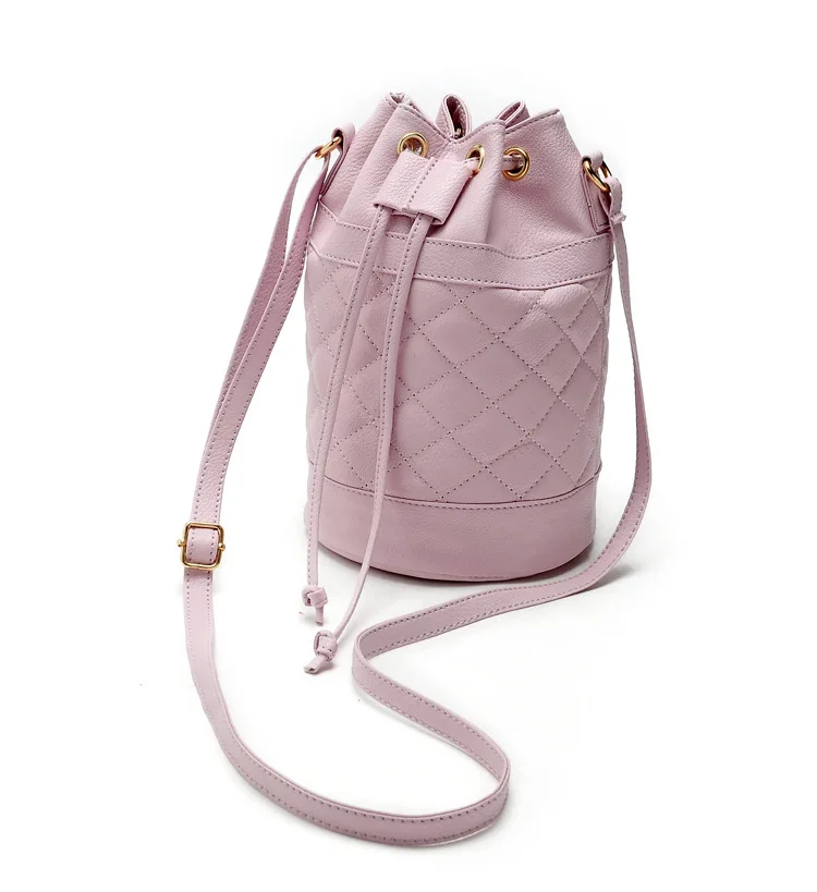 

Fashion 2020 PU Multifunction Drawstring Bucket Bag Leather Mini Bucket Bags