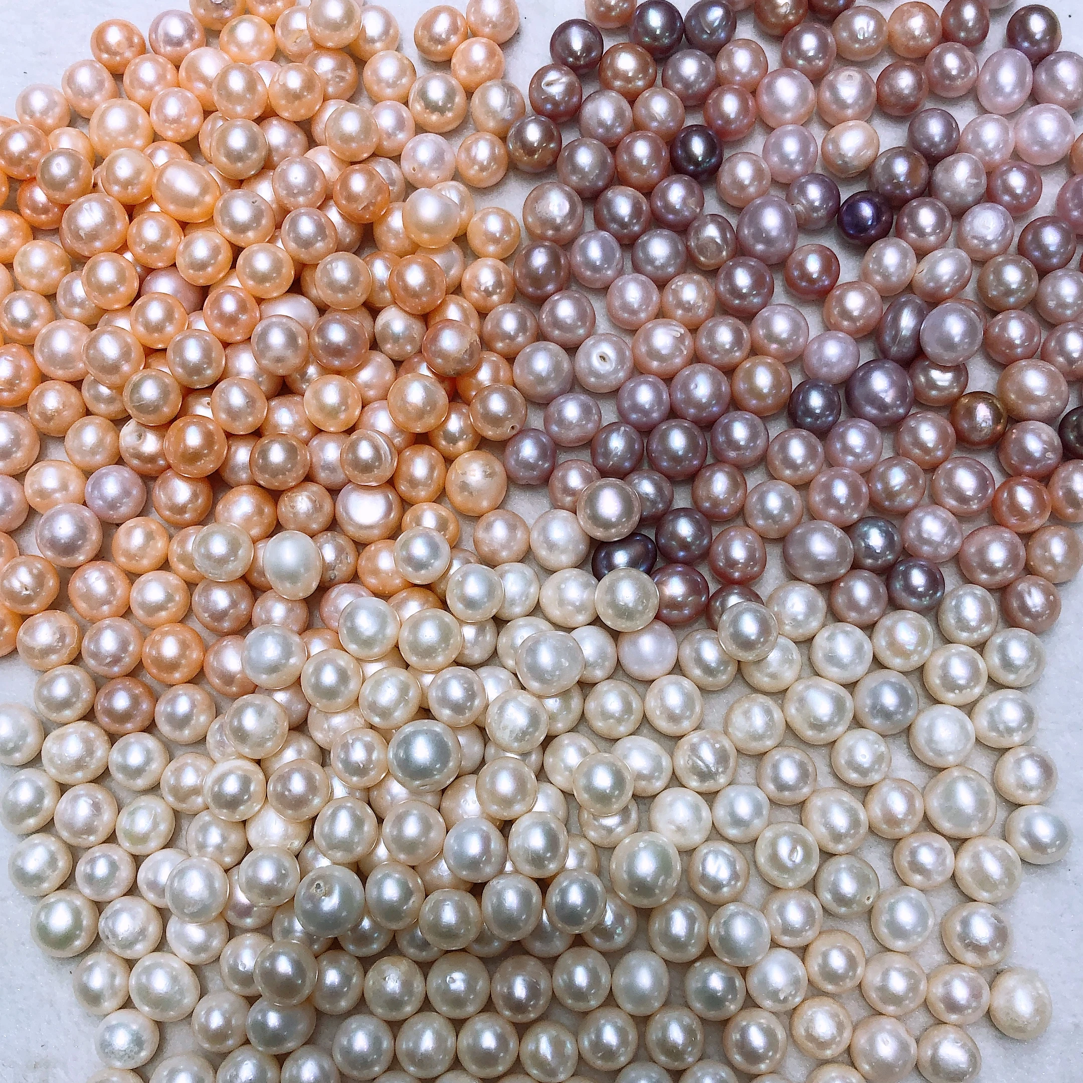 

Three Colors of Freshwater Pearl Perforated Bare Beads DIY Accessories Loose Beads Potato Shape Beads