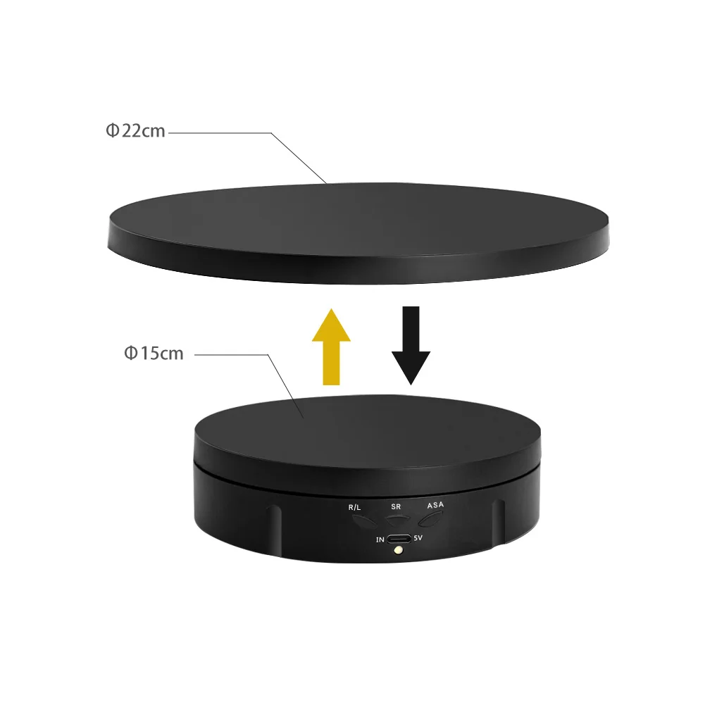 

2 In 1 Rotating Display Stand with Large 8.66 Inch Replacement Cover for Rotating Platform Photography Turntable