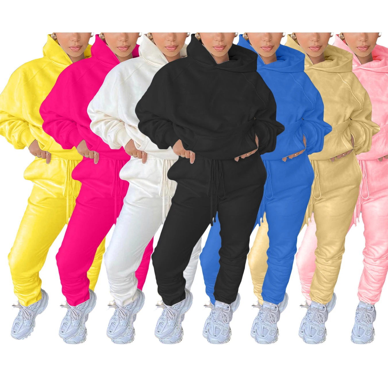 

S1660D Hot sale Fall long Sleeve hoodie and pants two piece sets Tracksuit Outfit