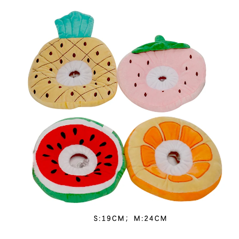 

wholesale manufacturer soft pp cotton adjustable circle cat elizabeth collar fruit design, As picture