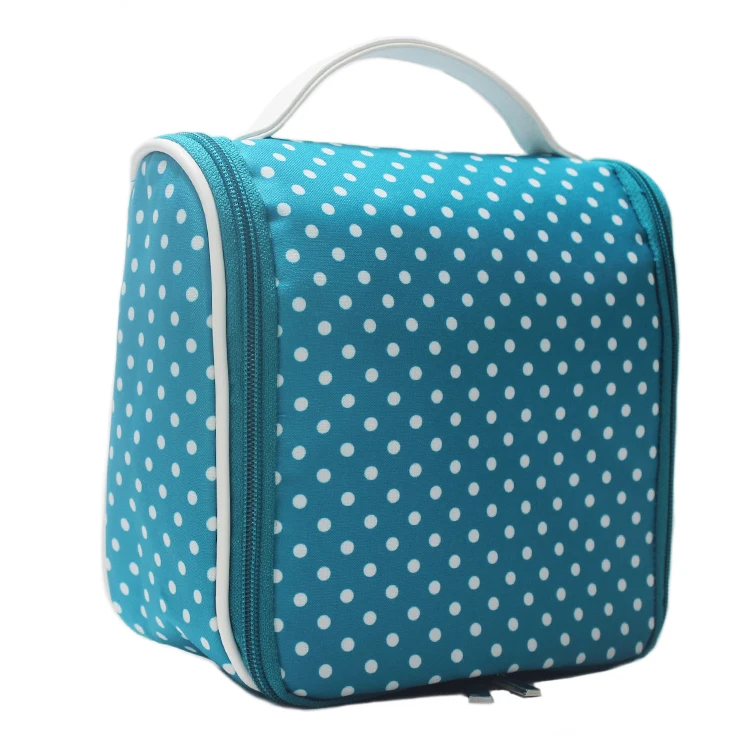 

High quality new design Cute Lady Hanging Toiletry Bag Cosmetic Make up Bag with custom full printing, Lake blue , customized color