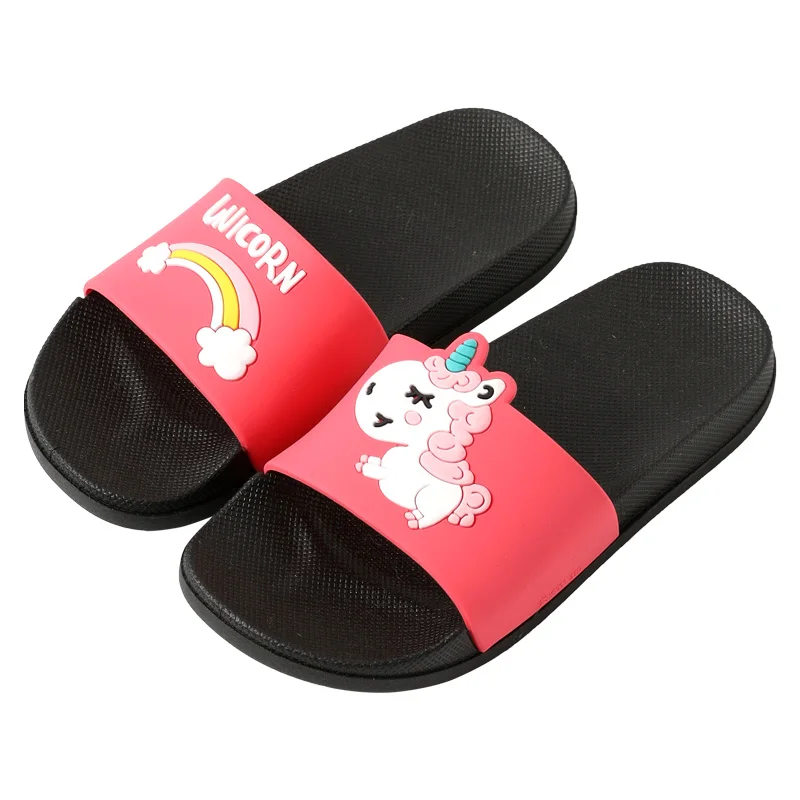 

Kids Slippers Indoor Open Toe Bathroom Waterproof Flat Soft Bottom Anti-Skid Slides Breathable Lightweight Slippers, Mix color