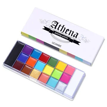 

Amazon hot sale ucanbe 20 colours oily face paint Halloween stage makeup face painting oil palette, As photo