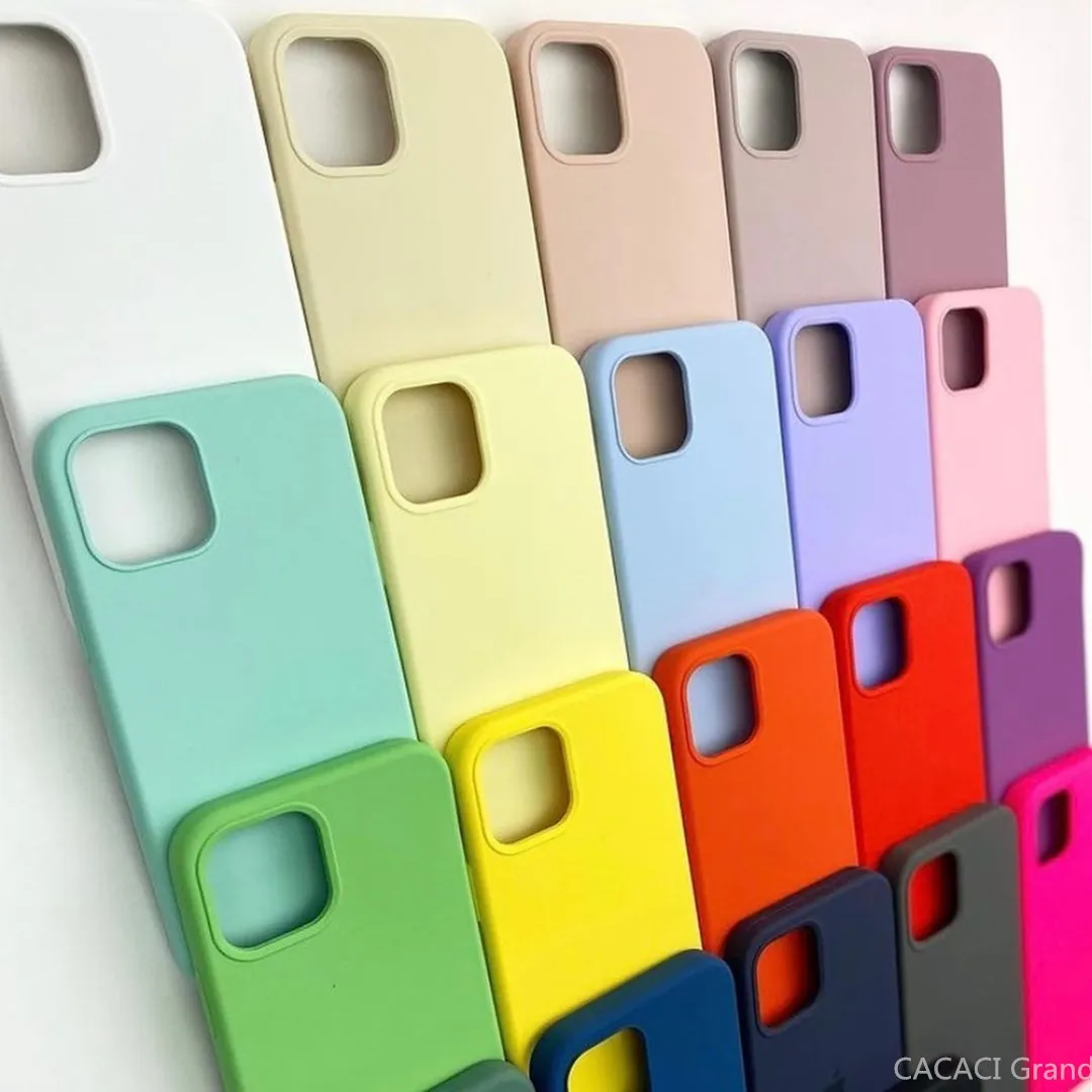 

Solid color 1 phone 13 case silicon liquid silicone high quality phone case solid color phone case For Iphone 13 12 11, 21