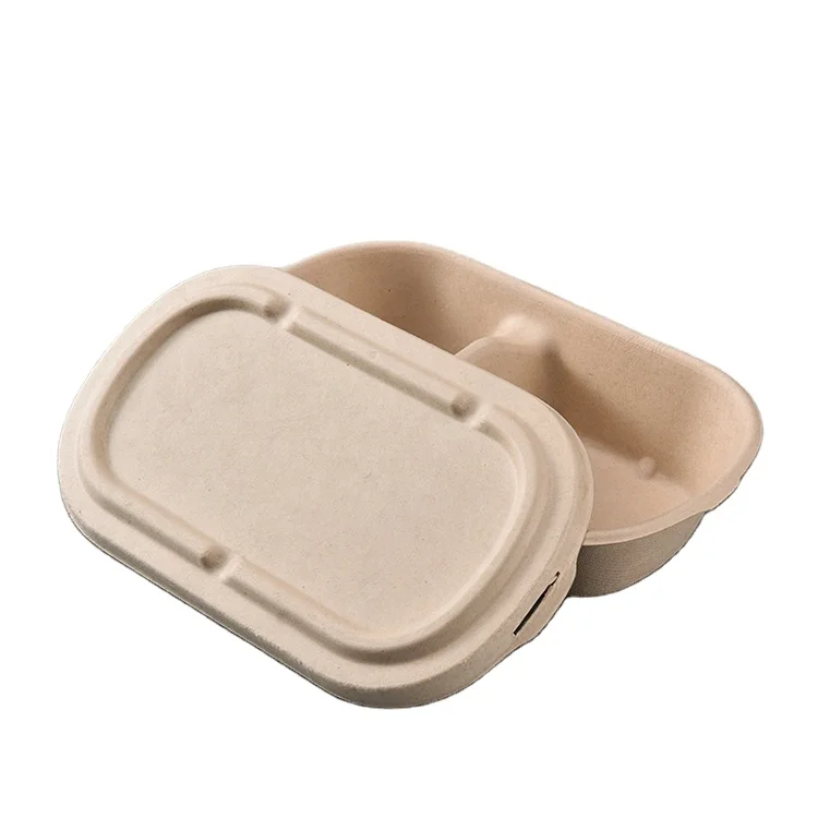 

Eco Packaging 100% Compostable Takeaway Series Biodegradable Sugarcane Bagasse Food Container with Lid, White
